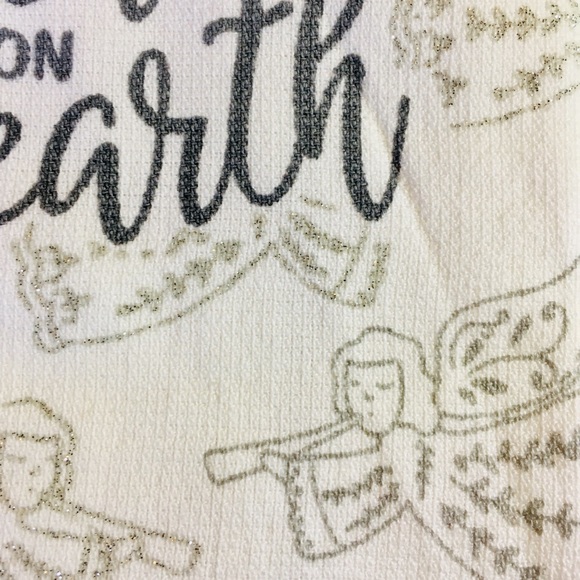 2 Xmas Peace on Earth Silver Angels Kitchen Towels - Picture 3 of 7